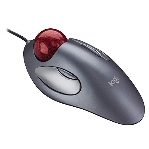 Logitech TrackMan Marble Ratón Trackball Inalámbrico, 300 DPI Seguimiento Óptico Marble, Ambidiestro, USB, PC/Mac/Portátil ,Gris