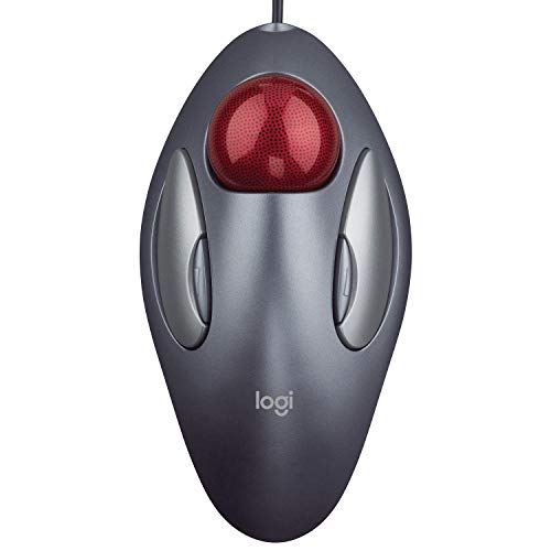 Logitech TrackMan Marble Ratón Trackball Inalámbrico, 300 DPI Seguimiento Óptico Marble, Ambidiestro, USB, PC/Mac/Portátil ,Gris