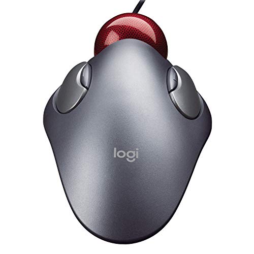 Logitech TrackMan Marble Ratón Trackball Inalámbrico, 300 DPI Seguimiento Óptico Marble, Ambidiestro, USB, PC/Mac/Portátil ,Gris