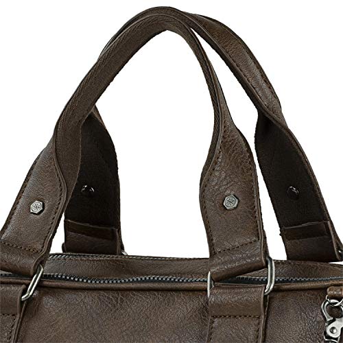 Lois - Bolso Maletín Portadocumentos para Portátil 15.6" Asa Regulable Desmontable de Hombro. Doble Asa de Mano. Piel Ecológica. Uso Diario, Viaje, Trabajo 311340, Color Marron