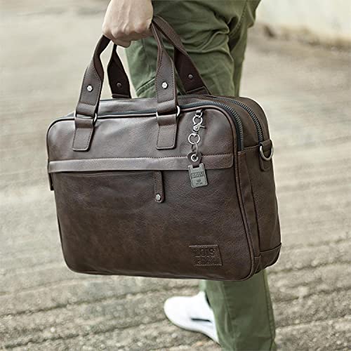 Lois - Bolso Maletín Portadocumentos para Portátil 15.6" Asa Regulable Desmontable de Hombro. Doble Asa de Mano. Piel Ecológica. Uso Diario, Viaje, Trabajo 311340, Color Marron