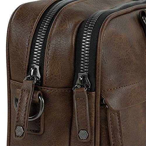 Lois - Bolso Maletín Portadocumentos para Portátil 15.6" Asa Regulable Desmontable de Hombro. Doble Asa de Mano. Piel Ecológica. Uso Diario, Viaje, Trabajo 311340, Color Marron