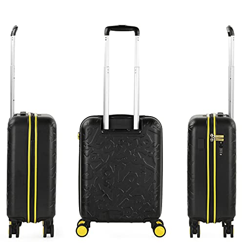 Lois - Maleta Cabina Avión 55x36x20 para Viaje con Puerto Carga USB Doble y 4 Ruedas Dobles Trolley - Maleta de Mano Avión Pequeña 10 Kg Equipaje - Trolley ABS Rígida, Cómoda y Ligera. 17, Color Negro