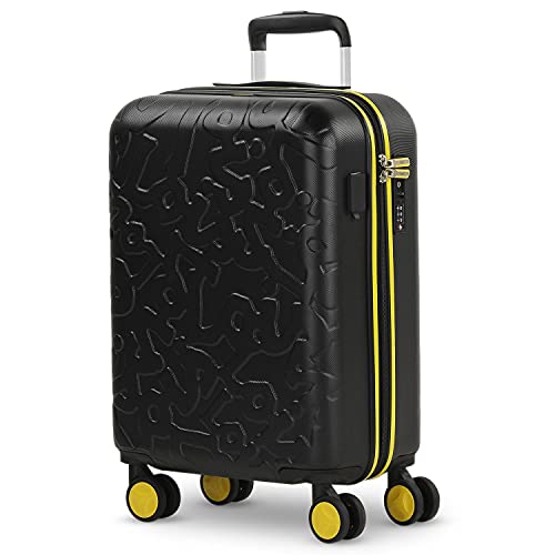 Lois - Maleta Cabina Avión 55x36x20 para Viaje con Puerto Carga USB Doble y 4 Ruedas Dobles Trolley - Maleta de Mano Avión Pequeña 10 Kg Equipaje - Trolley ABS Rígida, Cómoda y Ligera. 17, Color Negro