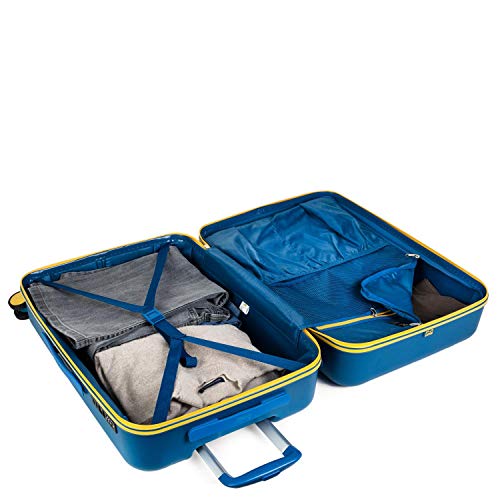 Lois - Maleta de Viaje Mediana 4 Ruedas Trolley. 66 cm Rígida de ABS. Dura Resistente Práctica Cómoda Ligera y Bonito Diseño Marca. Candado TSA. 171160, Color Azul