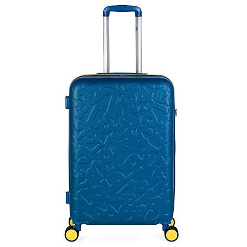 Lois - Maleta de Viaje Mediana 4 Ruedas Trolley. 66 cm Rígida de ABS. Dura Resistente Práctica Cómoda Ligera y Bonito Diseño Marca. Candado TSA. 171160, Color Azul