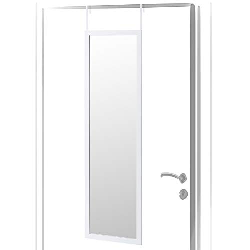 Lola Home Espejo de Puerta Moderno de plástico de 35 x 125 cm (Blanco)