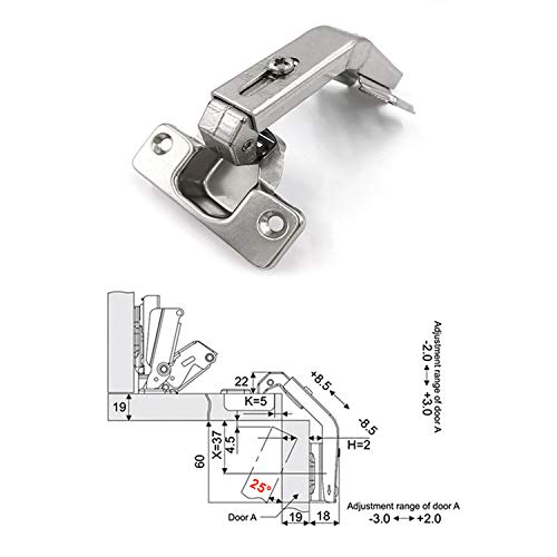 LOOTICH 135 Grado Bisagra de Ángulo para Puertas Plegables Bisagras de Esquina Especial para Puerta de Mueble Armario de Cocina Angular Juego de 4