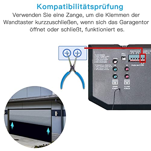 LoraTap WiFi Abridor de Puerta de Garaje Inteligente, Funciona con el Botón de Pared Original, Control de la Aplicación Smart Life, Control por Voz, Compatible con Alexa y Google Home, No Requiere Hub