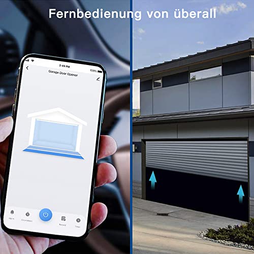 LoraTap WiFi Abridor de Puerta de Garaje Inteligente, Funciona con el Botón de Pared Original, Control de la Aplicación Smart Life, Control por Voz, Compatible con Alexa y Google Home, No Requiere Hub