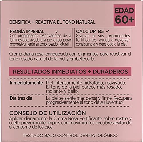 L'Oréal Paris Crema de Día Fortificante de Rosas Age Perfect Golden Age, Antiflacidez y Luminosidad, Para Pieles Maduras y Apagadas, Reaviva el tono rosado, 50 ml