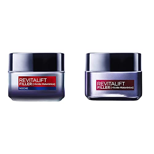 L'Oréal Paris, Set de Crema de Día + Crema de Noche, con Ácido Hialurónico Revitalift Filler, Set de Cremas Faciales Rellenadoras y Antiarrugas, 50 ml Cada Una