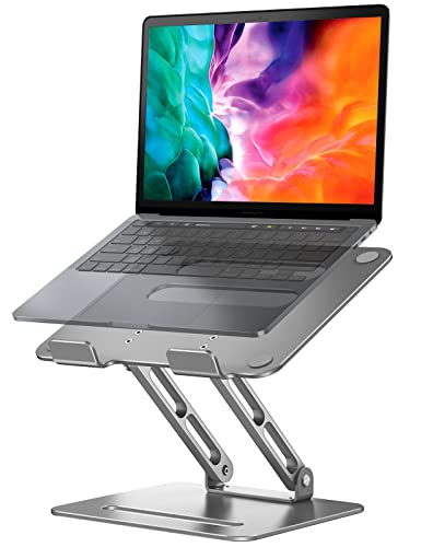 LORYERGO 11-17.3" Soporte Portatil Mesa Plegable Ventilado Soporte Ordenador Portátil Height Ajustable Elevador Portatil Laptop Stand Compatible (Gris)