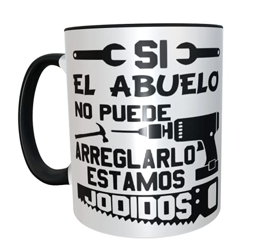 Los Eventos de la Tata. Taza para regalar a los abuelos, dia del padre. El abuelo lo arregla todo