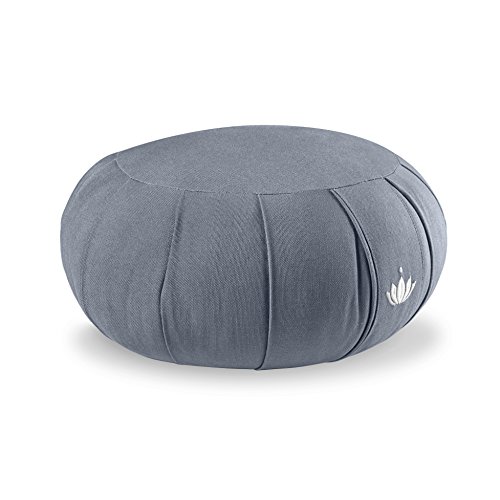 Lotuscrafts Cojin Zafu Meditación Yoga Kapok Delight - Altura 15 cm - Relleno de Kapok - Cubierta en Algodon Lavable- Cojin Yoga Zafu - Cojin Suelo Redondo - Meditation Cushion - Certificado Gots