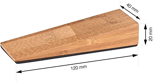 LouMaxx Juego de 2 topes de puerta de bambú natural para suelo de puerta, de madera de bambú natural, tope de puerta, cuña de madera, cuña de madera, tope de puerta de bambú, cuña de madera