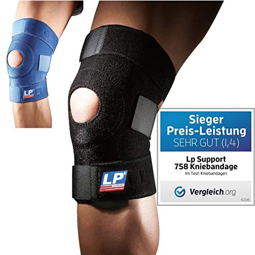 LP Support 758 Rodillera - Soporte de rodilla - Rodilleras - Protección de rodilla - Soporte de rodilla - Vendaje deportivo, tamaño:talla única, color:negro