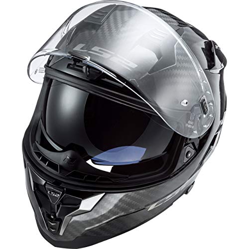 LS2 Challenger Casco de Moto, Hombre, Carbon, Medium