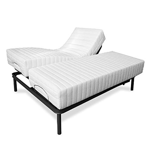 LTDM Cama Articulada con Refuerzos + Colchón viscoelástico Premium de 24 cm y Mando con Cable (150_x_190_cm)