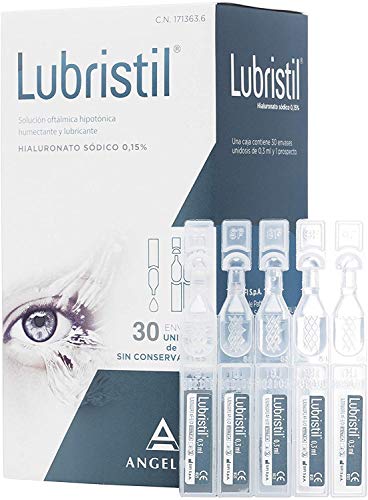 Lubristil Unidosis - Lágrima artificial con Ácido Hialurónico. Propiedades lubricantes, hidratantes y viscoelásticas. En todos los casos de molestias oculares. Sin conservantes. 30 unidosis 0,3 ml.