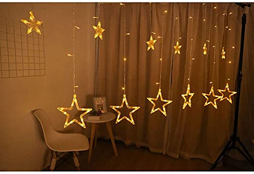 Luces de Hadas de Cortina, Queta Estrellas Hadas Luces de Cuerda LED, Luz Decorativa para Interiores y Exteriores en Casa/Jardín/Patio/Balcón/Fiesta/Boda/Navidad [Clase de eficiencia energética A++]