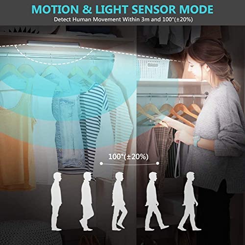 Luces de Noche LED,GPISEN Pack de 2 Luces con Sensor de Movimiento,Luz inalambrica cálida para Escaleras, Guardarropa, Porche, Armario, Cocina, Dormitorio