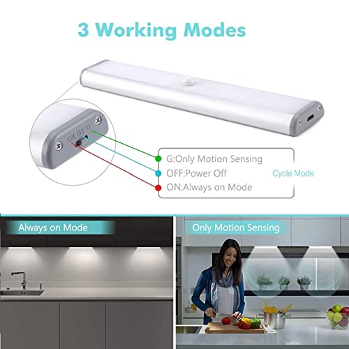 Luces de Noche LED,GPISEN Pack de 2 Luces con Sensor de Movimiento,Luz inalambrica cálida para Escaleras, Guardarropa, Porche, Armario, Cocina, Dormitorio