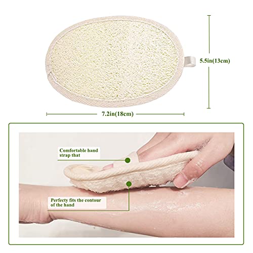 Lufa de Ducha Natural (3 piezas), Depurador Corporal de Lufa, Limpa e Remove as Células Morta, Esponja Fibrosa 100% Natural de Lufa, Ecológico Biodegradable Esponja Exfoliante para Bañarse