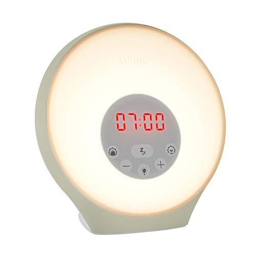 Lumie NSRAE-0000 Lumie Sunrise Alarm – Simulación de Amanecer y Anochecer Graduales, Alarma Despertador con Luz, 5 Sonidos, 6 Colores de Luz Ambiental