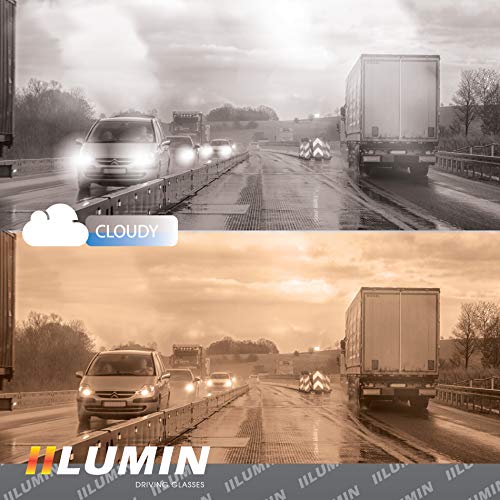 Lumin - Gafas de conducción nocturna VECTOR – Para lluvia, niebla y conducción nocturna – Seguridad en carretera – Protección UVA y UVB – Reduce la fatiga ocular y el dolor de cabeza – Estilo unisex