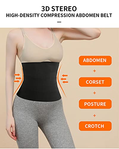 Lunluck Faja Mujer Reductora Abdominal Lumbar Abdomen Moldeadora Corsés Lumbar Waist Belt Adjustable para Deporte Fitness Postparto (Black)