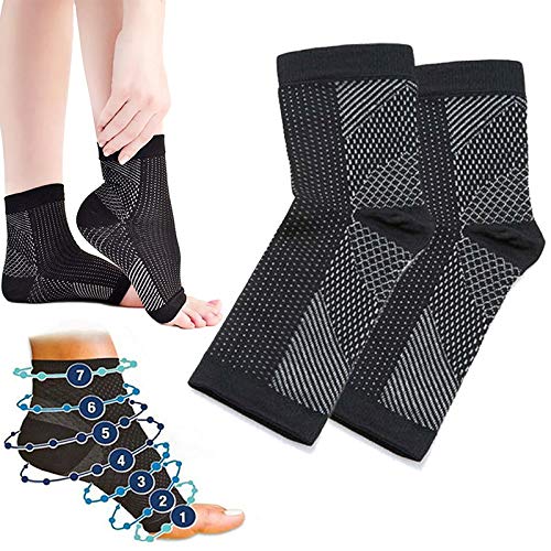 LUOLENG Calcetines de Soporte para el Arco y el Tobillo, Calcetines de compresión para esguince, Artritis, tendinitis de Aquiles, espolones en el talón, Fascitis Plantar