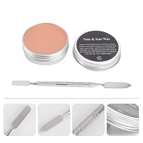 Lurrose Kit de maquillaje profesional de Halloween Efectos especiales Maquillaje de escena Cicatrices de heridas falsas Cera con herramienta de espátula