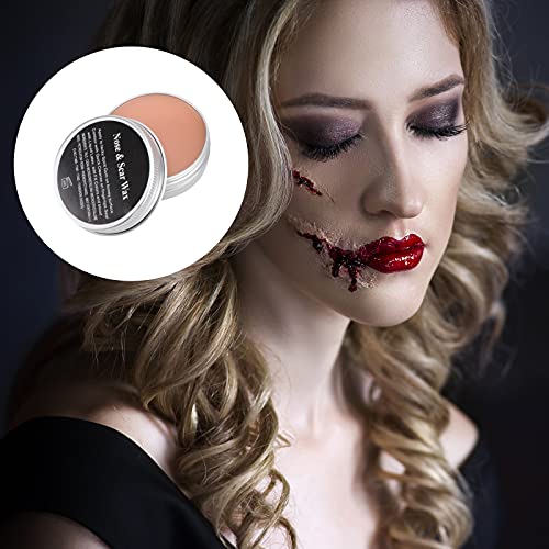 Lurrose Kit de maquillaje profesional de Halloween Efectos especiales Maquillaje de escena Cicatrices de heridas falsas Cera con herramienta de espátula