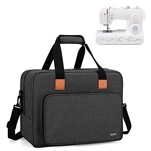 Luxja Bolsa para Máquina de Coser, Funda Maquina de Coser, Maleta Maquina Coser Organizador de Accesorios de Tejer (No Incluido Accesorios), Negro