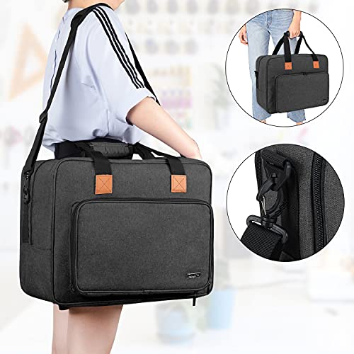 Luxja Bolsa para Máquina de Coser, Funda Maquina de Coser, Maleta Maquina Coser Organizador de Accesorios de Tejer (No Incluido Accesorios), Negro