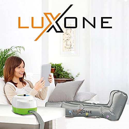 LUXONE Equipo Completo De Presoterapia Pórtatil Para Casa - Dispone 10 Intensidades y 3 Programas - Incluye Accesorios Brazos, Piernas, Glúteos y Abdomen – Muy Fácil De Usar – Resultado Profesional