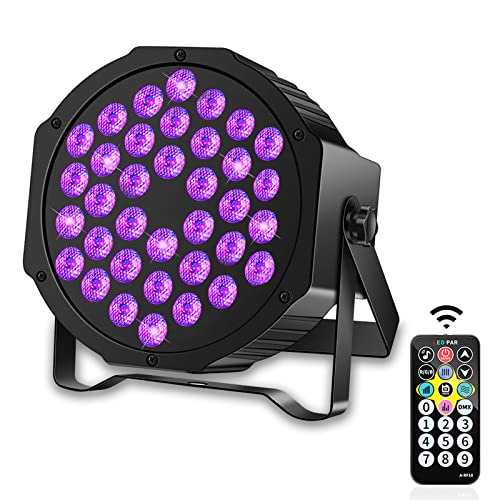 Luz negra UV 36 Par LED luz discoteca DMX512 con control remoto luz de fiesta para Arte, DJ, Navidad, Club, Halloween