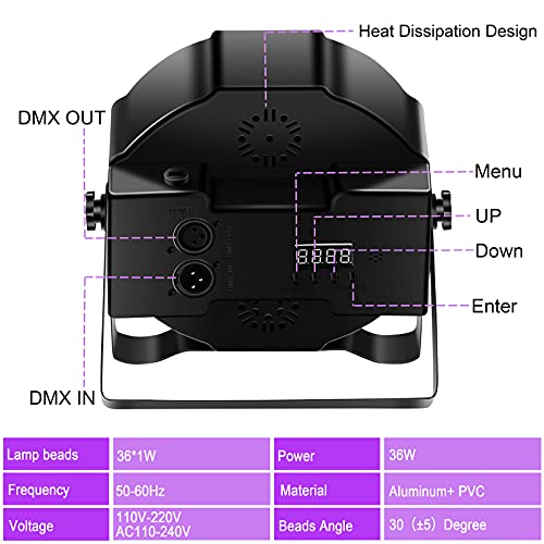 Luz negra UV 36 Par LED luz discoteca DMX512 con control remoto luz de fiesta para Arte, DJ, Navidad, Club, Halloween