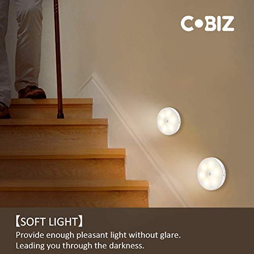 Luz Nocturna Sensor Movimiento Armario, Cobiz 2 piezas Lámpara Nocturna Recargable con 3 Modo, Luces De Noche Ideal para Pasillo Escalera Sótano Cocina Garaje Dormitorio Baño