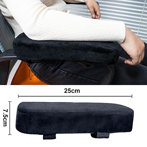 Lvjkes Almohadilla de reposabrazos, Almohadillas para Apoyabrazos, Cojín para reposabrazos de Silla Espuma viscoelástica ergonómica Suave para descompresión de Codos y antebrazos (Negro)