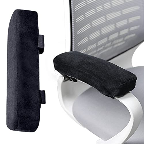 Lvjkes Almohadilla de reposabrazos, Almohadillas para Apoyabrazos, Cojín para reposabrazos de Silla Espuma viscoelástica ergonómica Suave para descompresión de Codos y antebrazos (Negro)