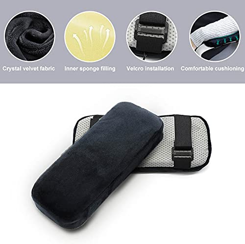 Lvjkes Almohadilla de reposabrazos, Almohadillas para Apoyabrazos, Cojín para reposabrazos de Silla Espuma viscoelástica ergonómica Suave para descompresión de Codos y antebrazos (Negro)