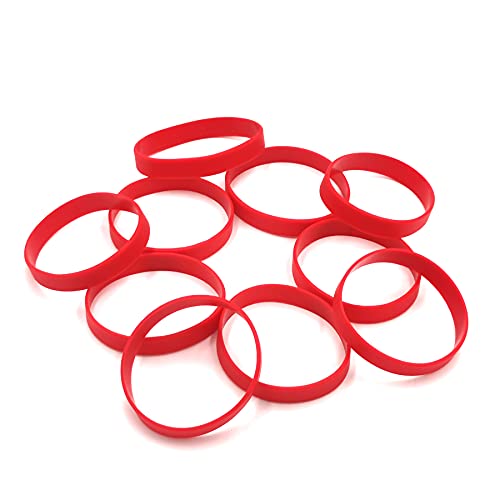 LVNRIDS 25 Piezas muñequeras elásticas de Silicona, muñequeras de Goma Personalizables Pulserasrojo