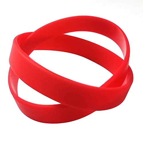 LVNRIDS 25 Piezas muñequeras elásticas de Silicona, muñequeras de Goma Personalizables Pulserasrojo