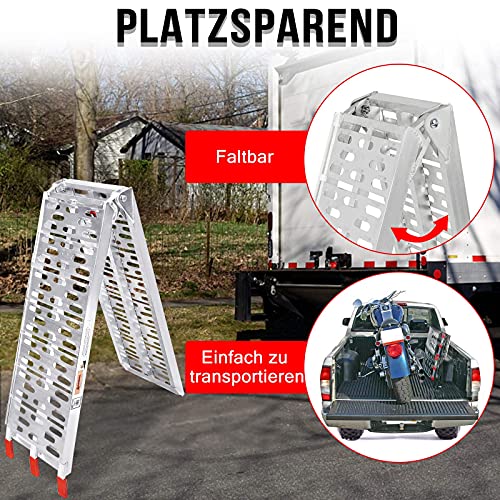 LZQ Rampa de carga plegable de aluminio, capacidad de carga de 340 kg, el par 680 kg, 1 pieza tipo A