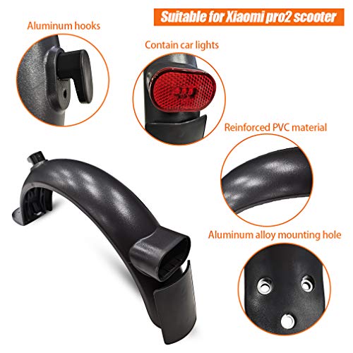 M365 Pro 2 Guardabarros trasero para scooter eléctrico, Guardabarros Con matrícula y luces, Soporte Guardabarros Trasero Guardabarros Trasero y Soporte para Xiaomi M365/M365 Pro/M365 1S Accesorio