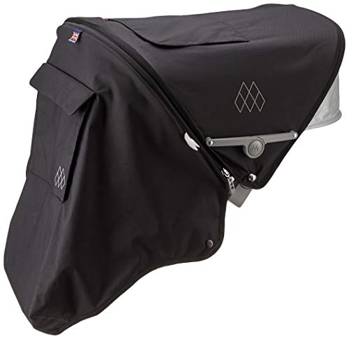 Maclaren Techno XT Capucha, Capucha extensible UPF50 + / impermeable que se adapta a los buggies Techno XT, negro/plateado