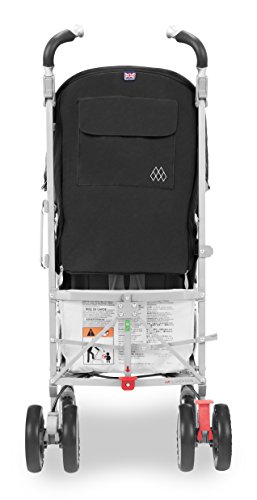 Maclaren Techno XT silla de paseo tipo paraguas ligero, Para niños de recién nacidos hasta 25 kg, capota extensible con factor UPF 50+ y asiento reclinable, Accesorios incluidos, Negro/plateado