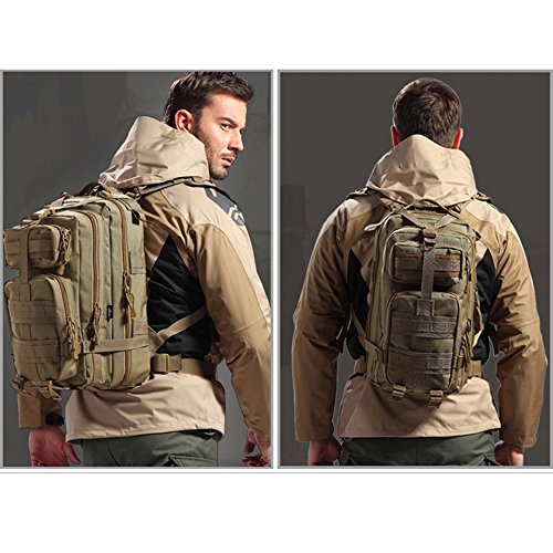 Macutos de senderismo,Mochila de trekking, Mochila militar 25L MOLLE Paquete de asalto Mochila de combate táctico para excursionismo al aire libre Senderismo Senderismo Pesca Caza (Ejercito verde)